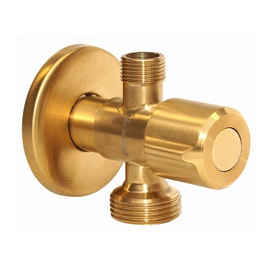 KOMBINIRANI KUTNI VENTIL INOX 304, GOLD 1/2"x3/8"x3/4"